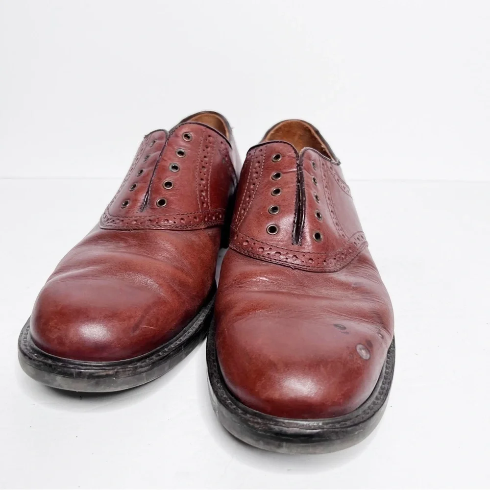 Johnston & Murphy Brown Leather Oxford Dress Shoes Size 9.5 Men